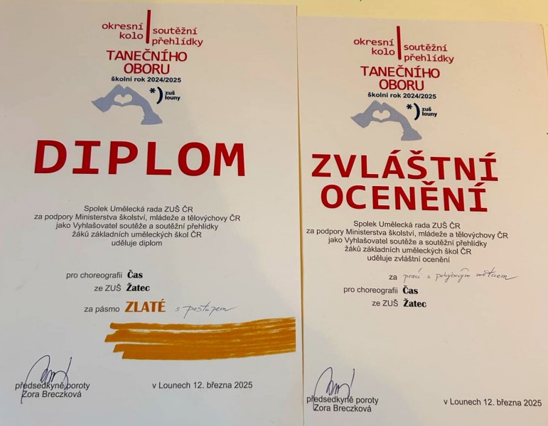 V. Šprlák-Puková, ocenění za práci s pohybovým motivem